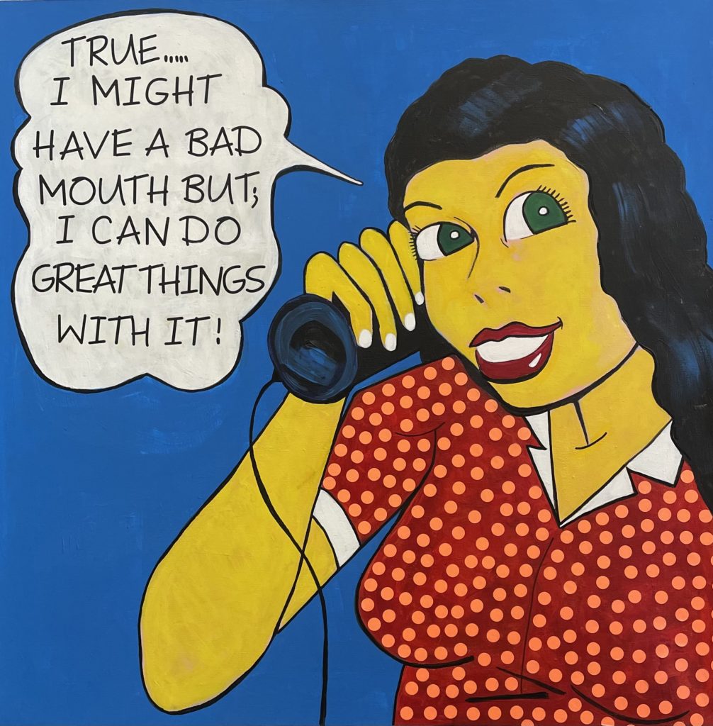 bad-mouth-acrylic-girl-painting-on-canvas-by-keith-mikell-conrad