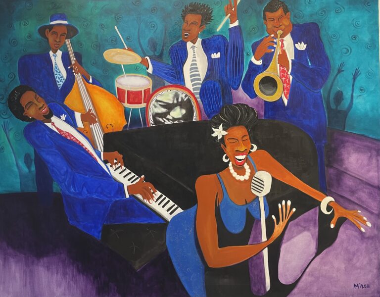 "Quintet" painting by Keith Mikell