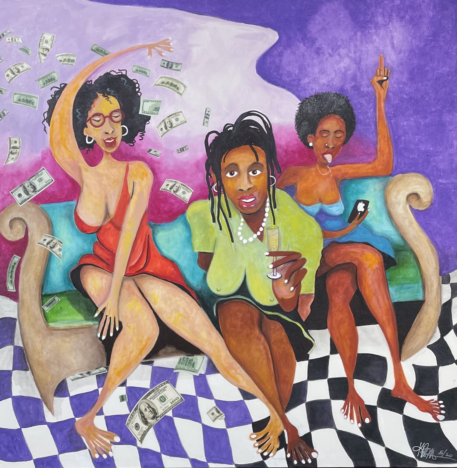 Girls Night Out painting by Keith Mikell.