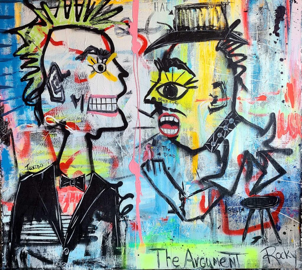 "the Argument" acrylic on canvas painting by Rocky Asbury