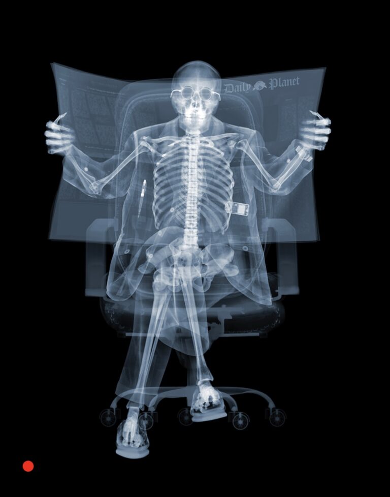 Newspaper Man x-ray artwork by Nick Veasey