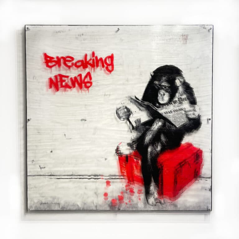 "BREAKING NEWS" chimpanzee painting by Paul Thierry ​