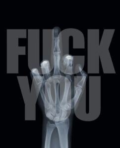 "Fuck You" painting by Nick Veasey