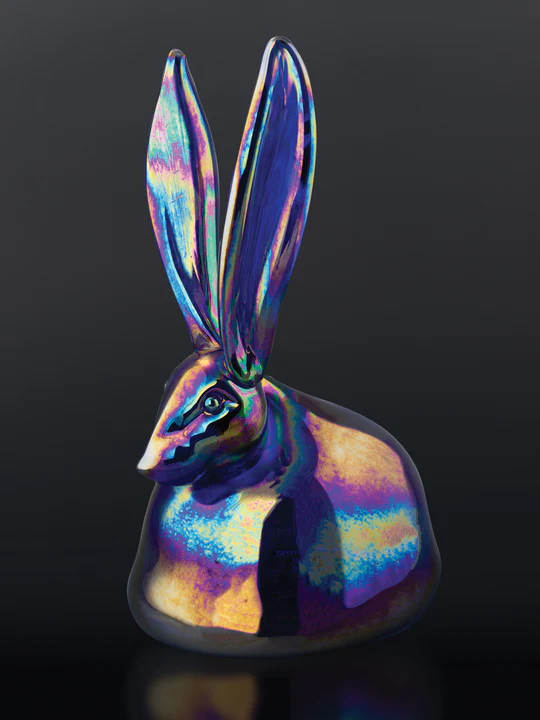 Blue Violet Bunny Artwork by Hunt Slonem