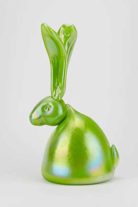 "Mary" bunny glass artwork by Hunt Slonem
