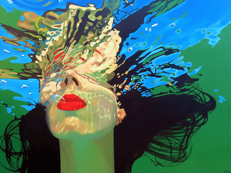"Emerald Medusa" underwater artwork by Pavlina Alea