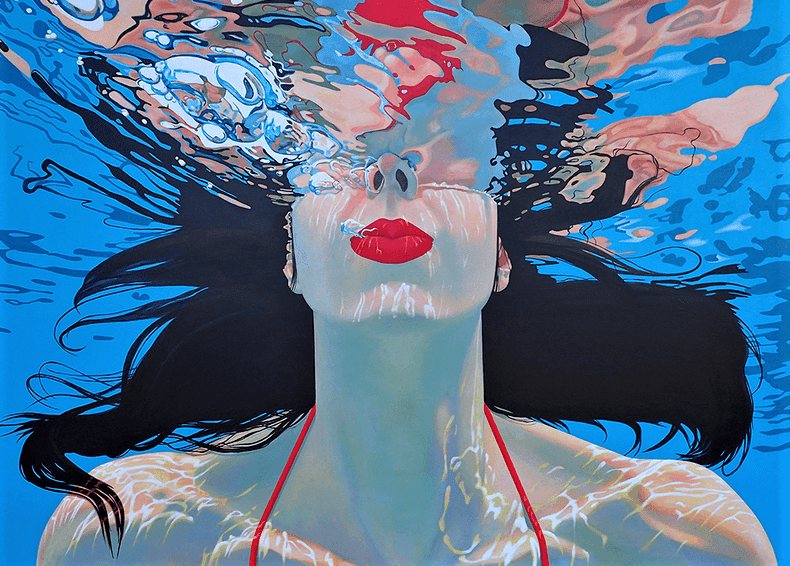 "Blue Medusa" underwater fantasy artwork by Pavlina Alea