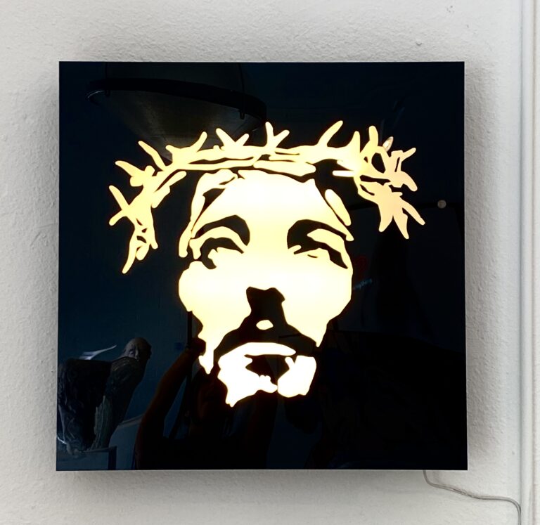 "LIGHTBOX" man pop art artwork by Plastic Jesus